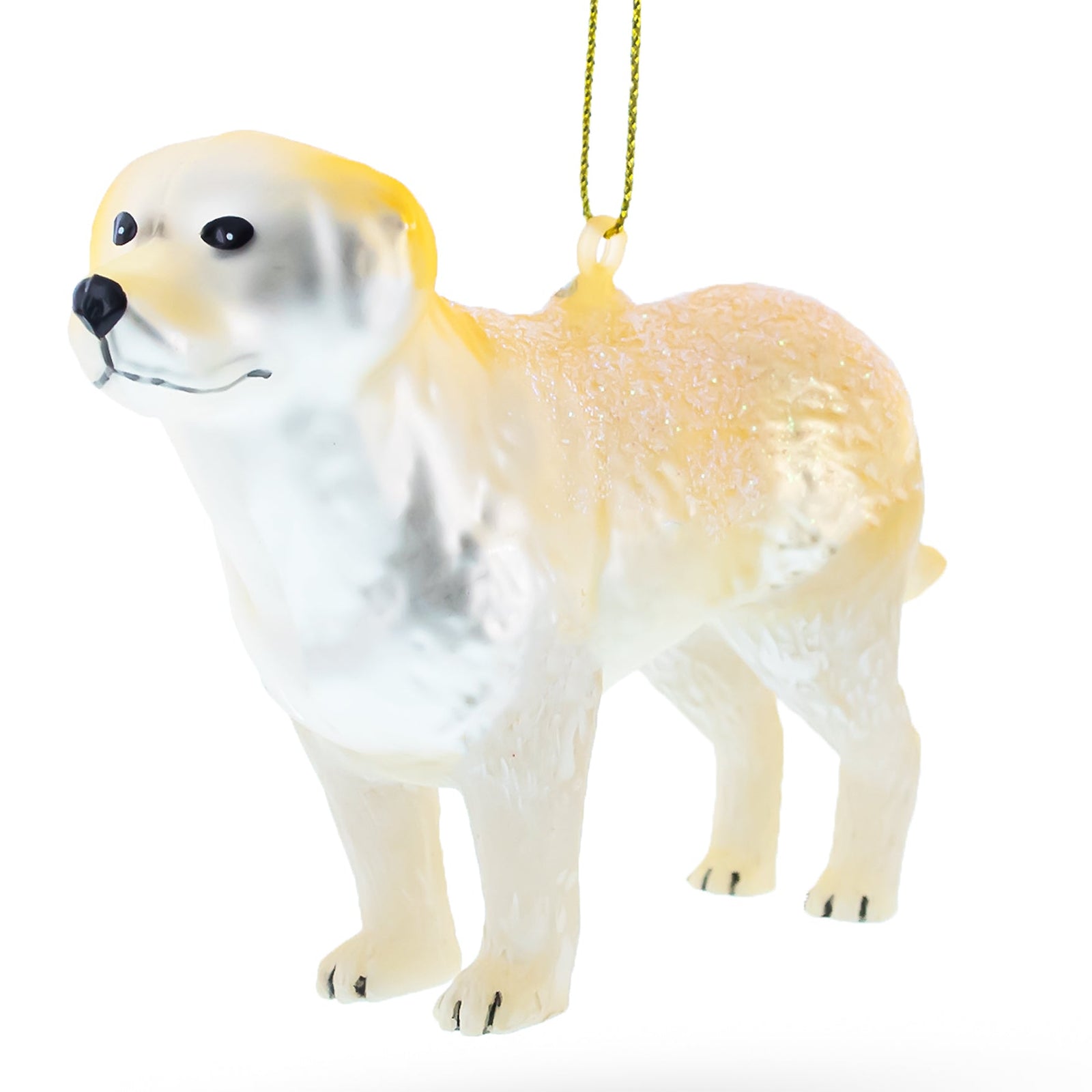 golden retriever Dog-shaped ornament on a white background