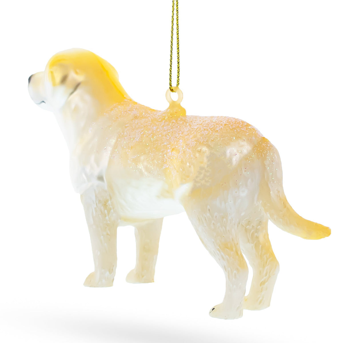 golden retriever Dog-shaped ornament on a white background