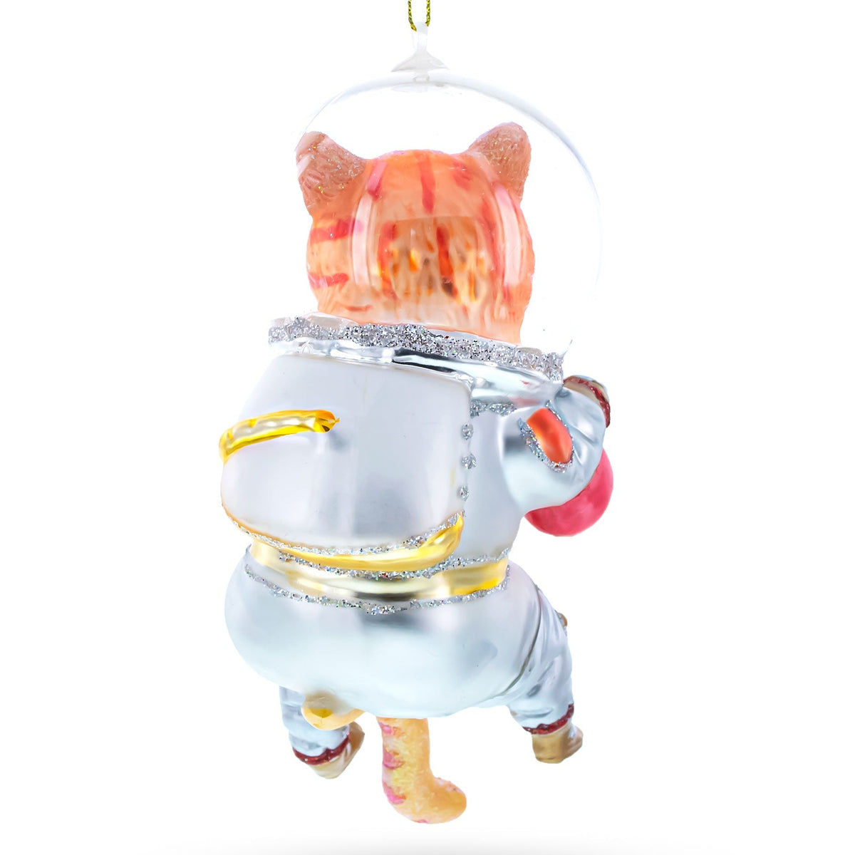 Decorative ornament of a cat in an astronaut suit