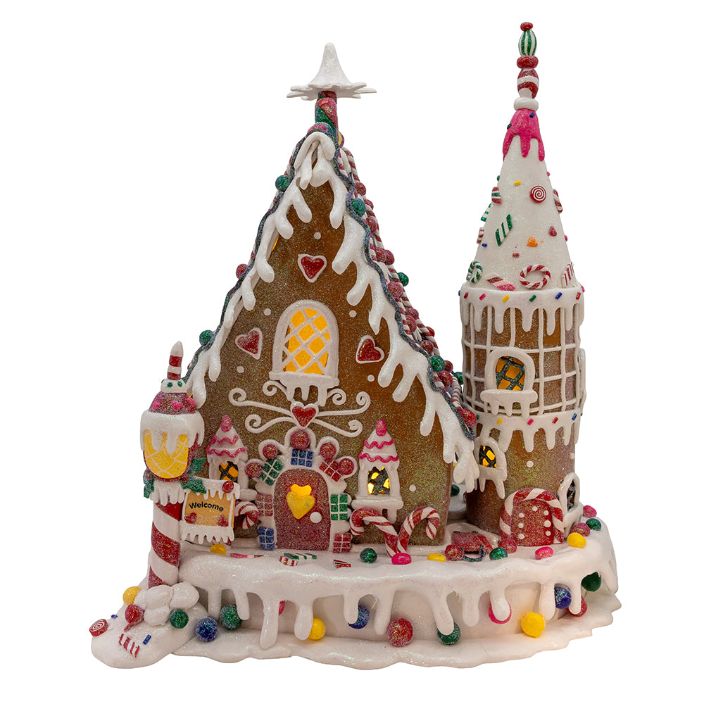 Christmas Cheer All Year 13" Pre-Lit Claydough Gingerbread Inn with C7 Bulb D2414 Kurt Adler