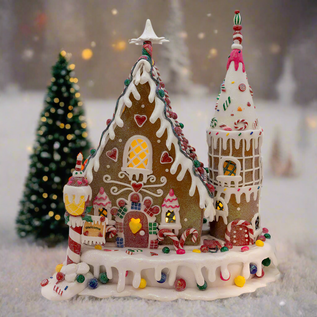 Christmas Cheer All Year 13" Pre-Lit Claydough Gingerbread Inn with C7 Bulb D2414 Kurt Adler