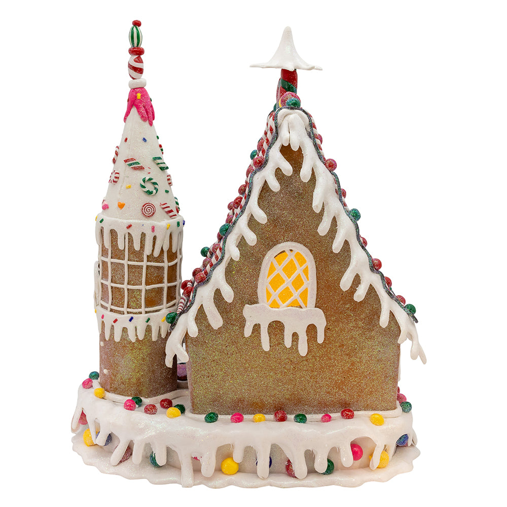 Christmas Cheer All Year 13" Pre-Lit Claydough Gingerbread Inn with C7 Bulb D2414 Kurt Adler