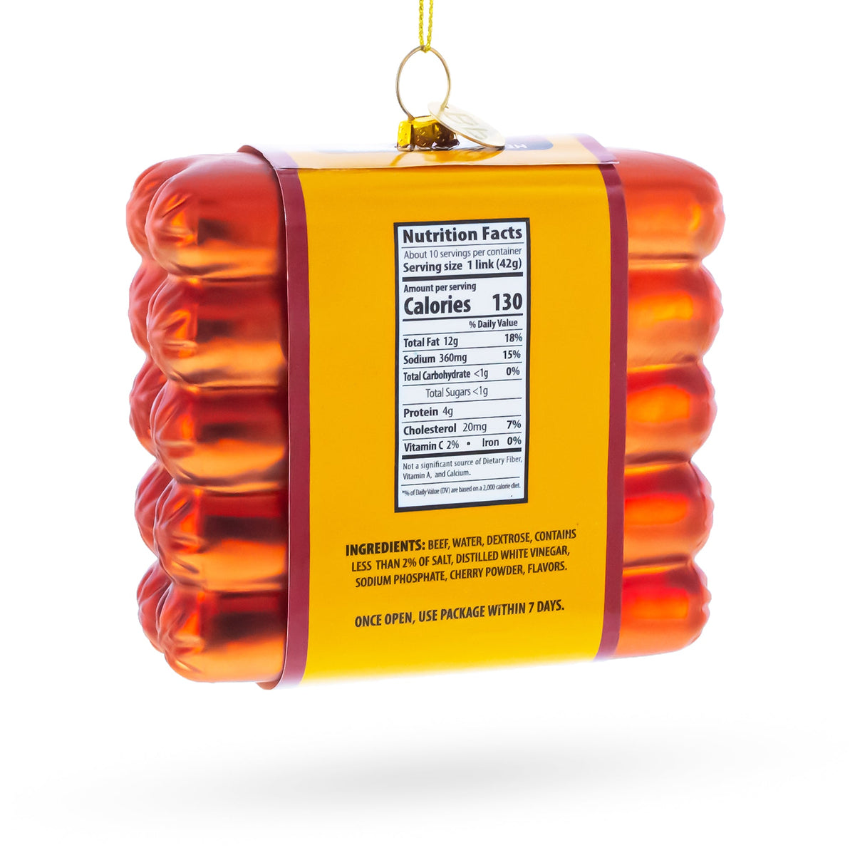 Premium Hot Dogs Pack Glass Ornament