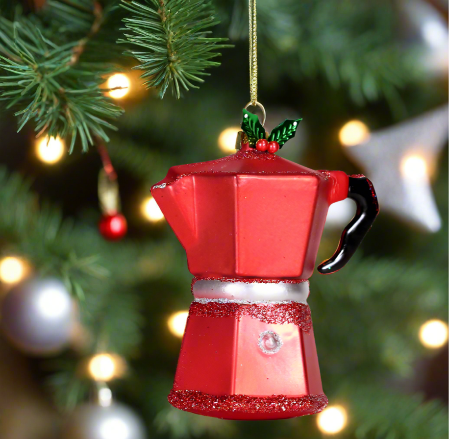 Espresso Maker Glass Ornament - Christmas Cheer All Year