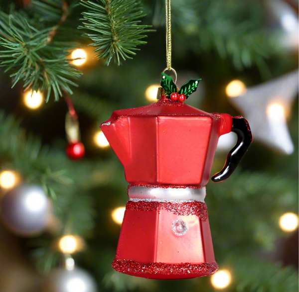 Espresso Maker Glass Ornament - Christmas Cheer All Year