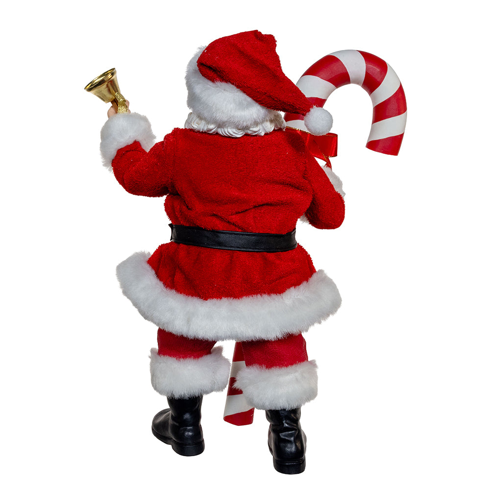 Christmas Cheer All Year FA0202 Santa Fabriche Figurine Holding Candy Cane