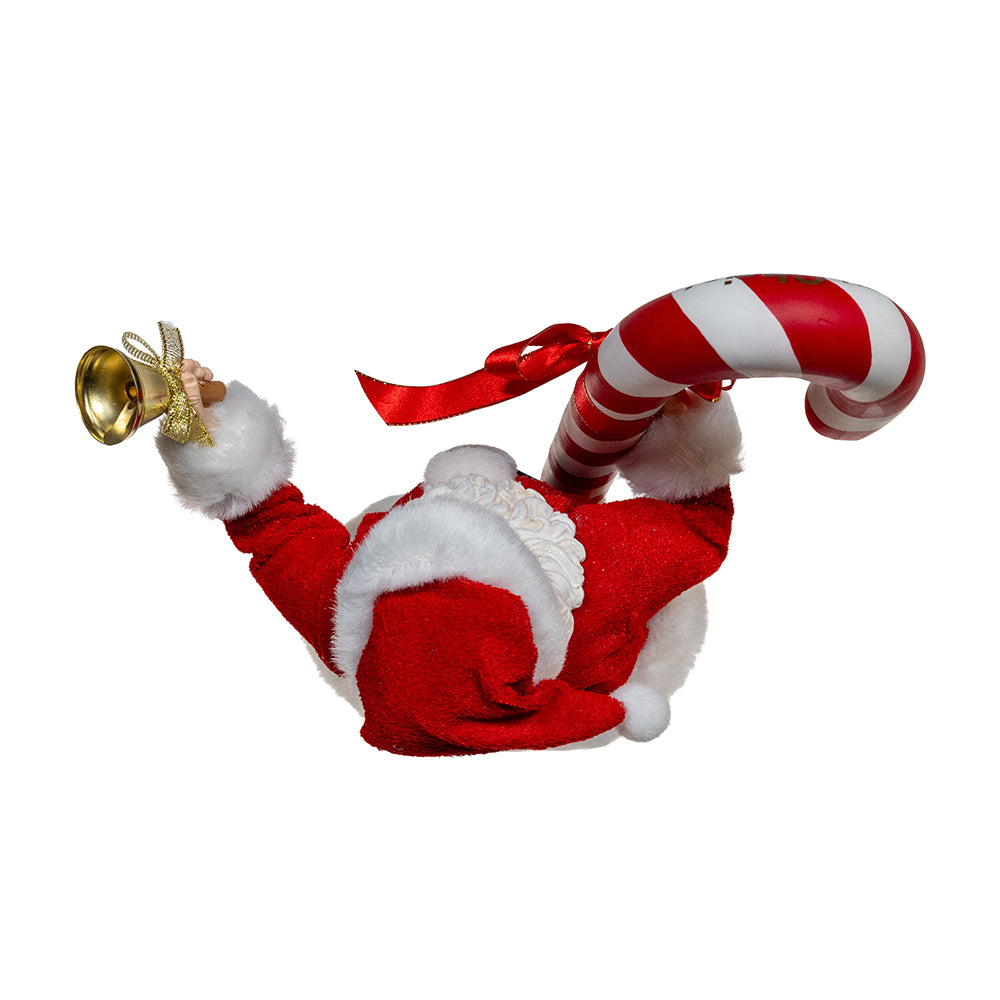 Christmas Cheer All Year FA0202 Santa Fabriche Figurine Holding Candy Cane