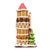 Gingerbread house with a Christmas tree silo