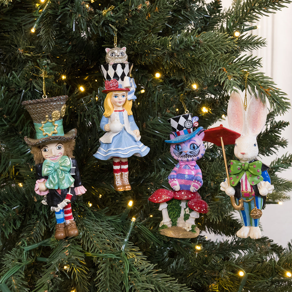 Christmas Cheer All Year Alice in Wonderland Resin Ornaments