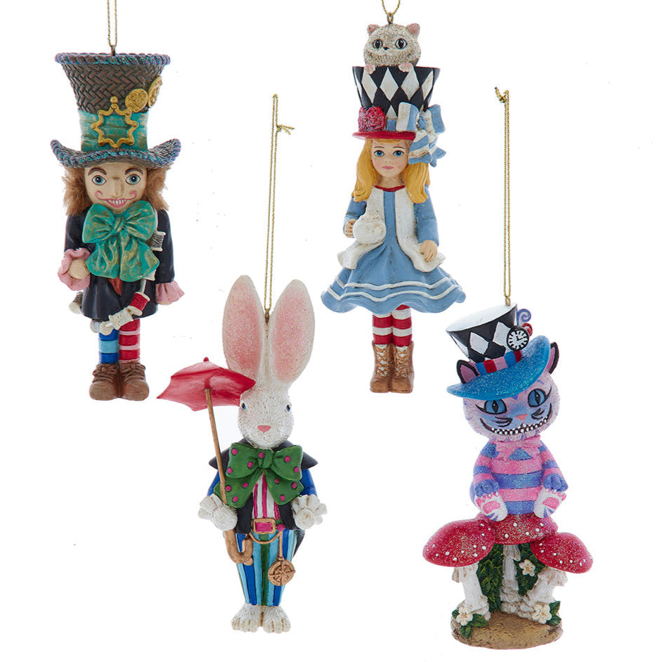 Christmas Cheer All Year Alice in Wonderland Resin Ornaments