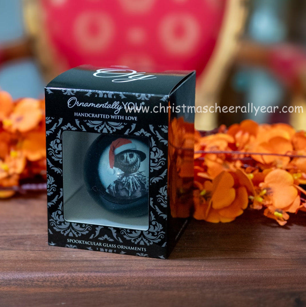 Scarecrow Glass Ball Christmas Ornament