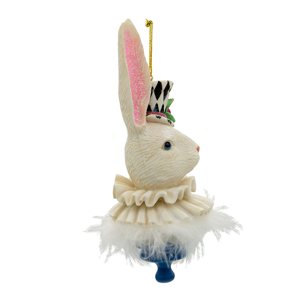 Christmas Cheer All Year Alice in Wonderland Rabbit Hollyhat Ornament by Kurt Adler