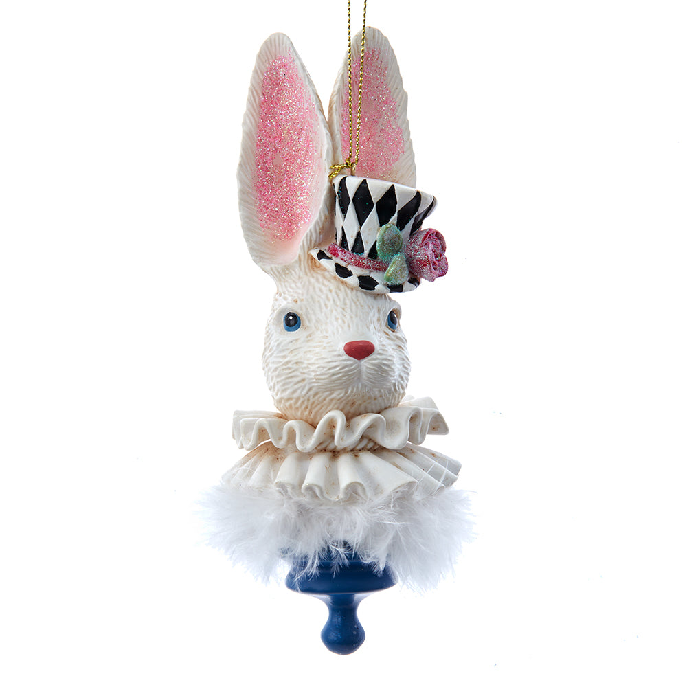 Christmas Cheer All Year Alice in Wonderland Rabbit Hollyhat Ornament by Kurt Adler
