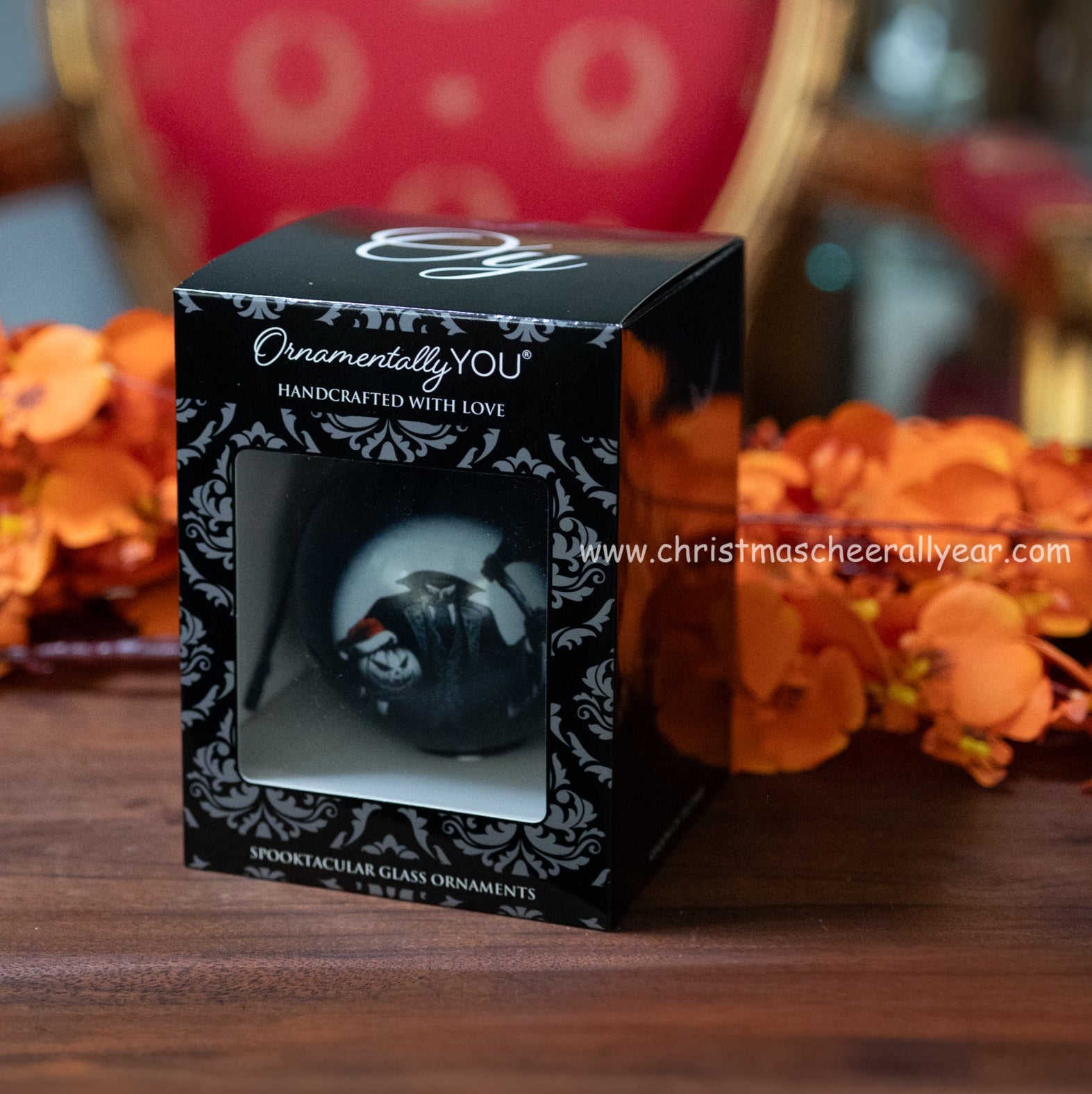 Headless Horseman Glass Christmas Ball Ornament