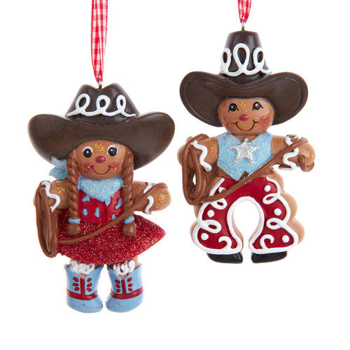 Gingerbread Cowboy &amp; Cowgirl Ornament, Set of 12