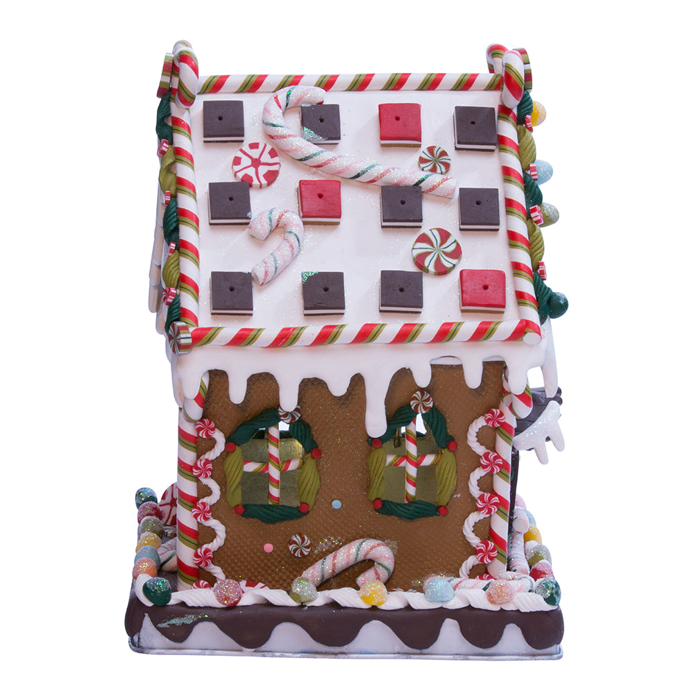 Christmas Cheer All Year 8 5/8" Decorated Gingerbread Candy House with C7 Lighting by Kurt Adler