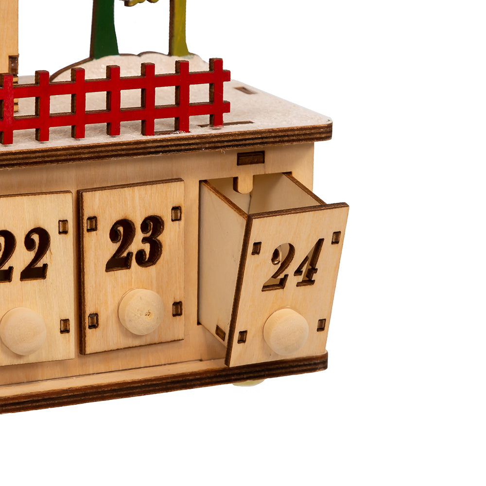 Christmas Cheer All Year JEL0992 Lit Christmas Village Mantlepiece Horizontal Advent Calendar by Kurt Adler