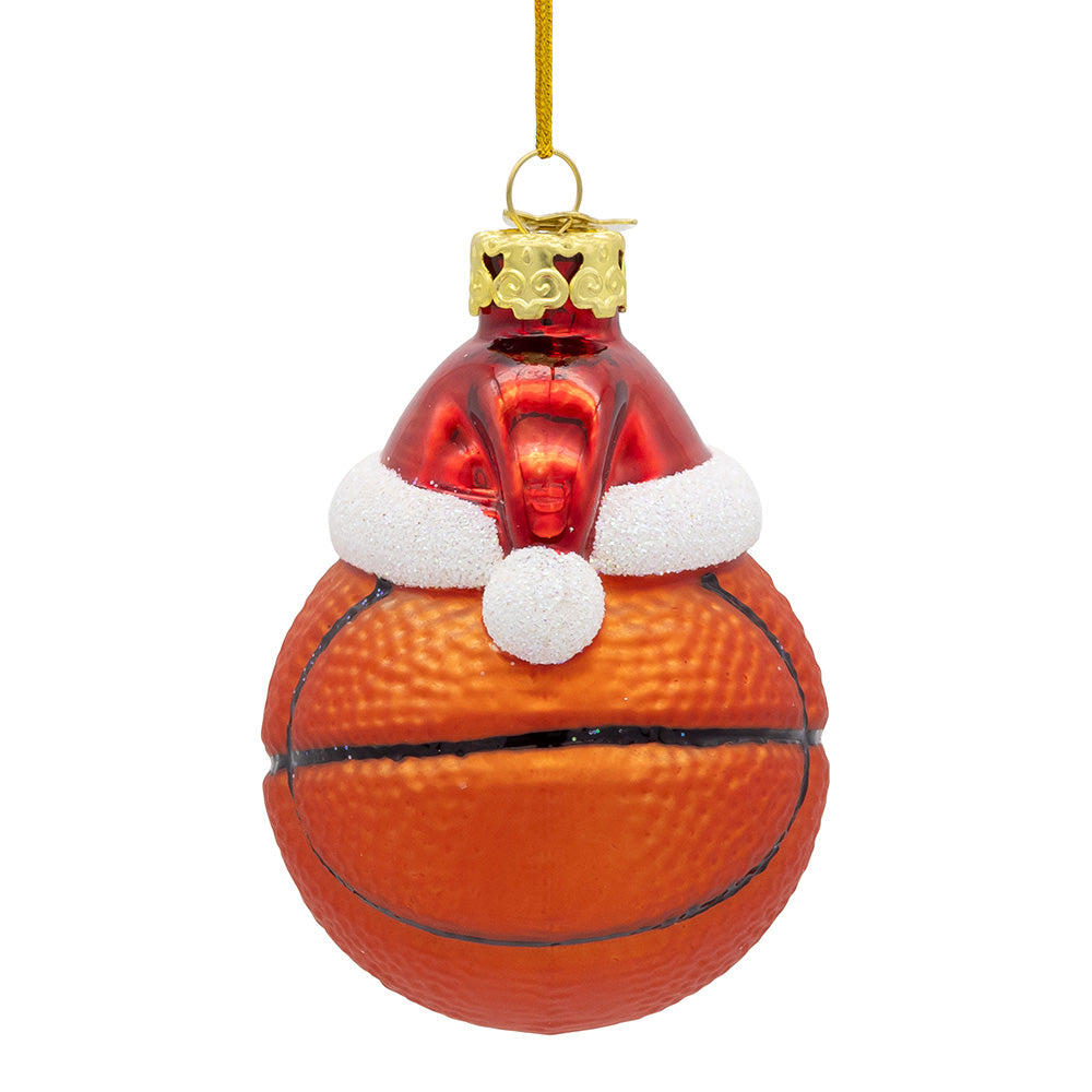 Noble Gems™ Glass Basketball with Santa Hat