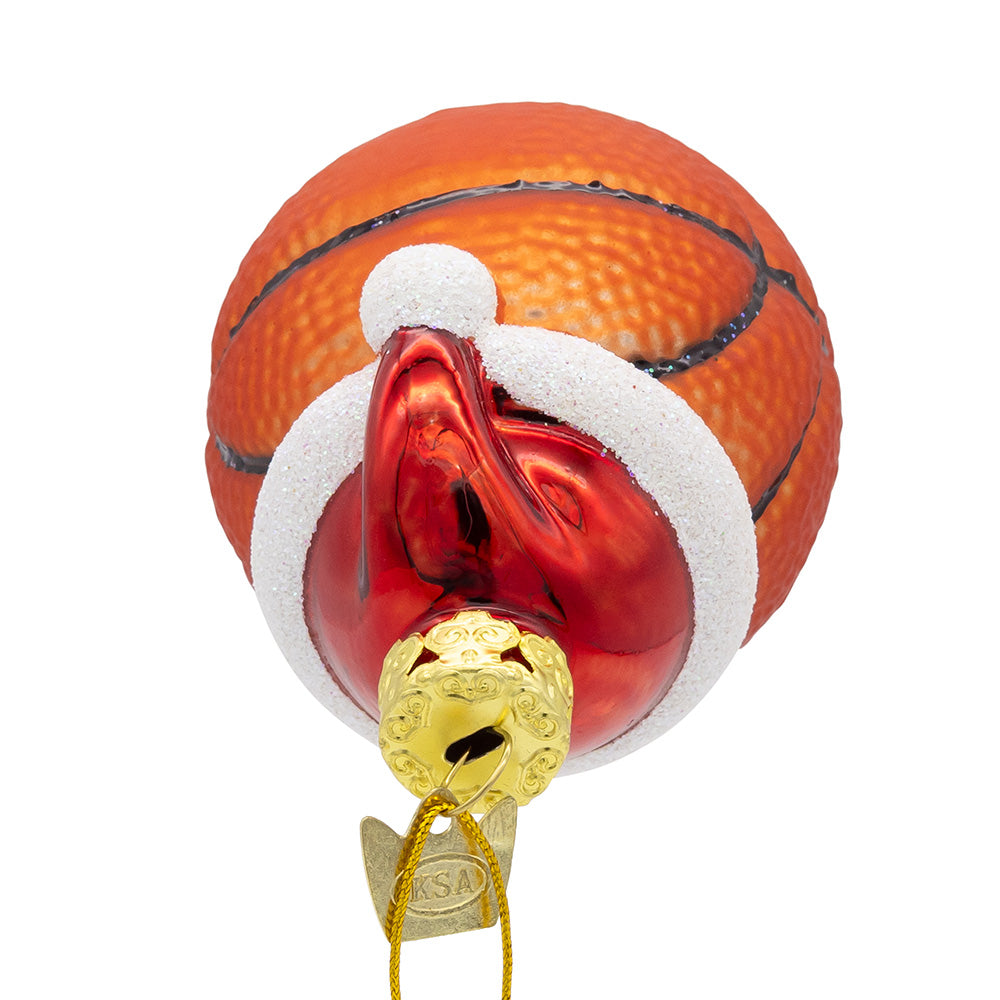 Noble Gems™ Glass Basketball with Santa Hat