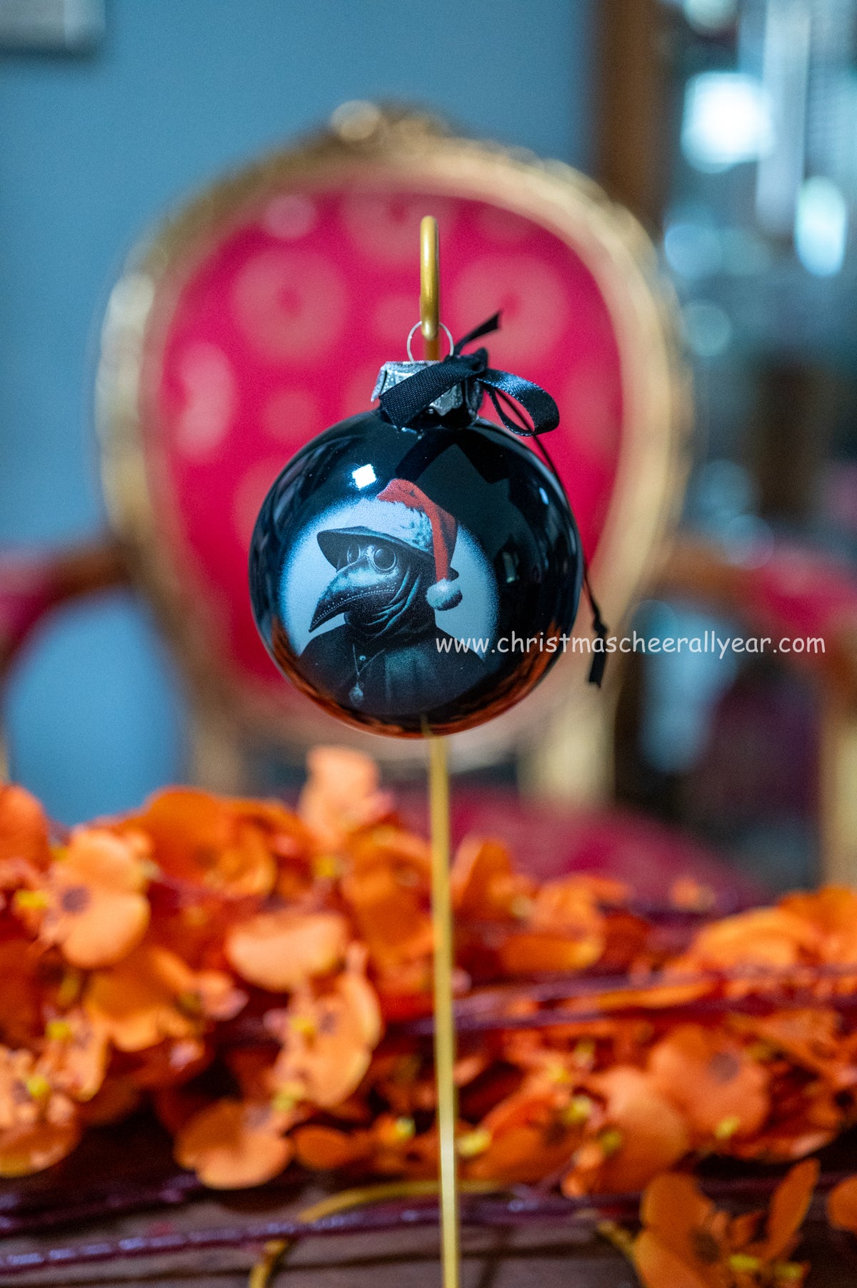 Plague Doctor Glass Christmas Ball Ornament