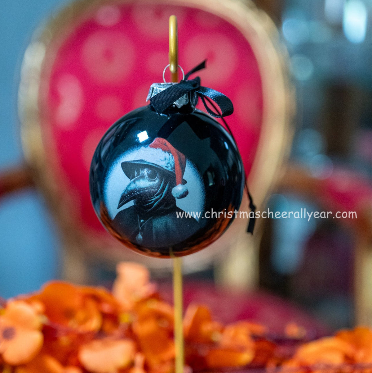 Plague Doctor Glass Christmas Ball Ornament