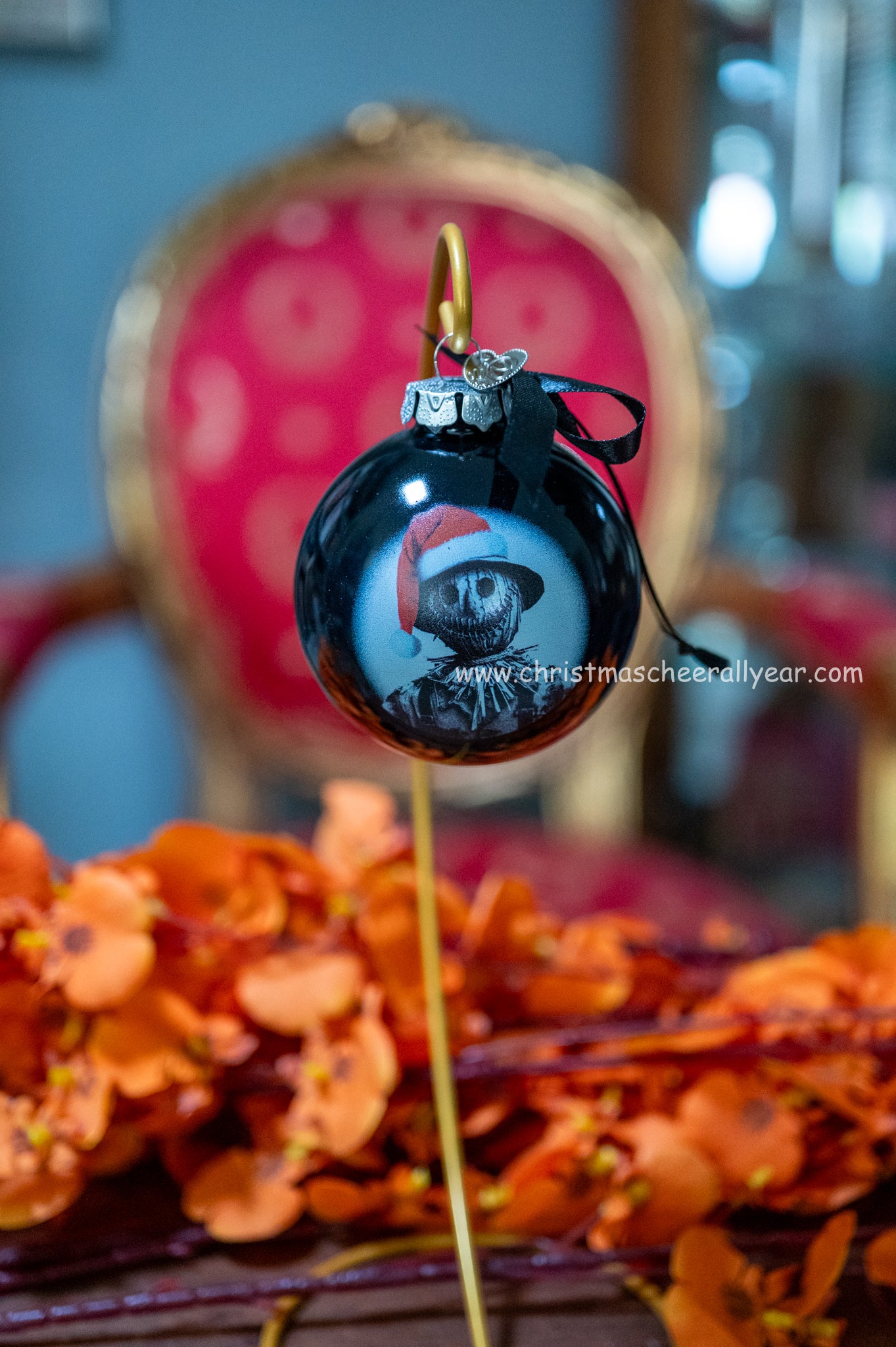 Scarecrow Glass Ball Christmas Ornament