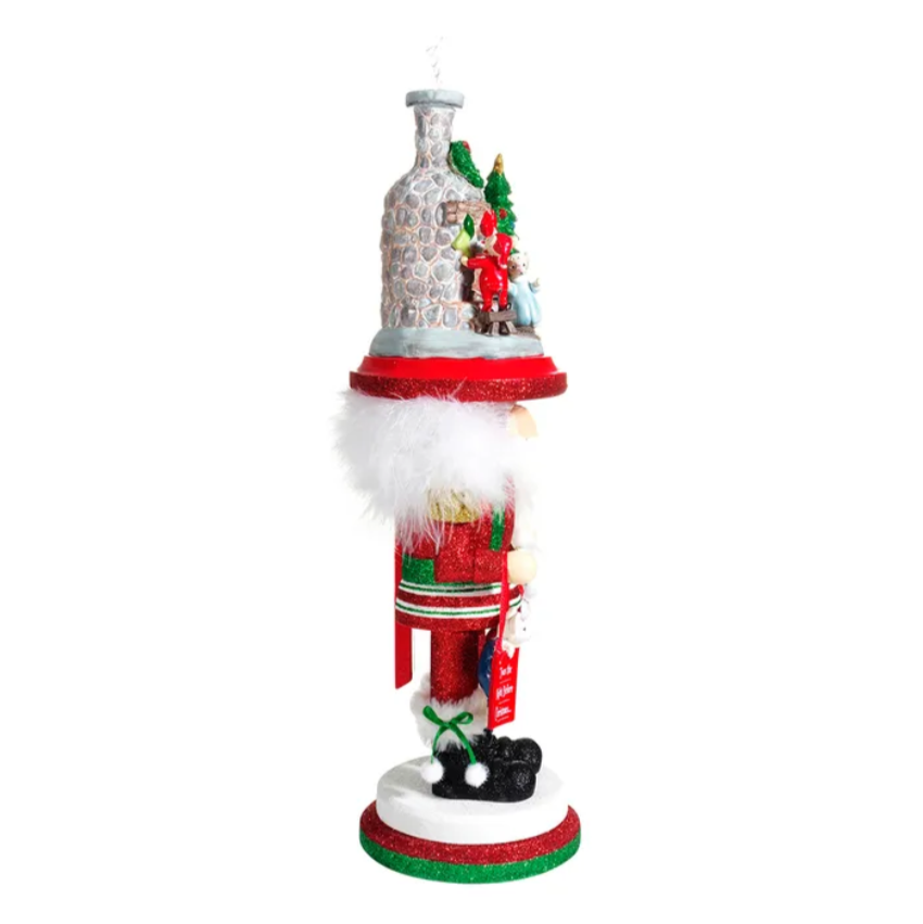 The Canton Christmas Shop 17.5" Hollywood nutcrackers stockings on fireplace by Kurt adler on white background right side view