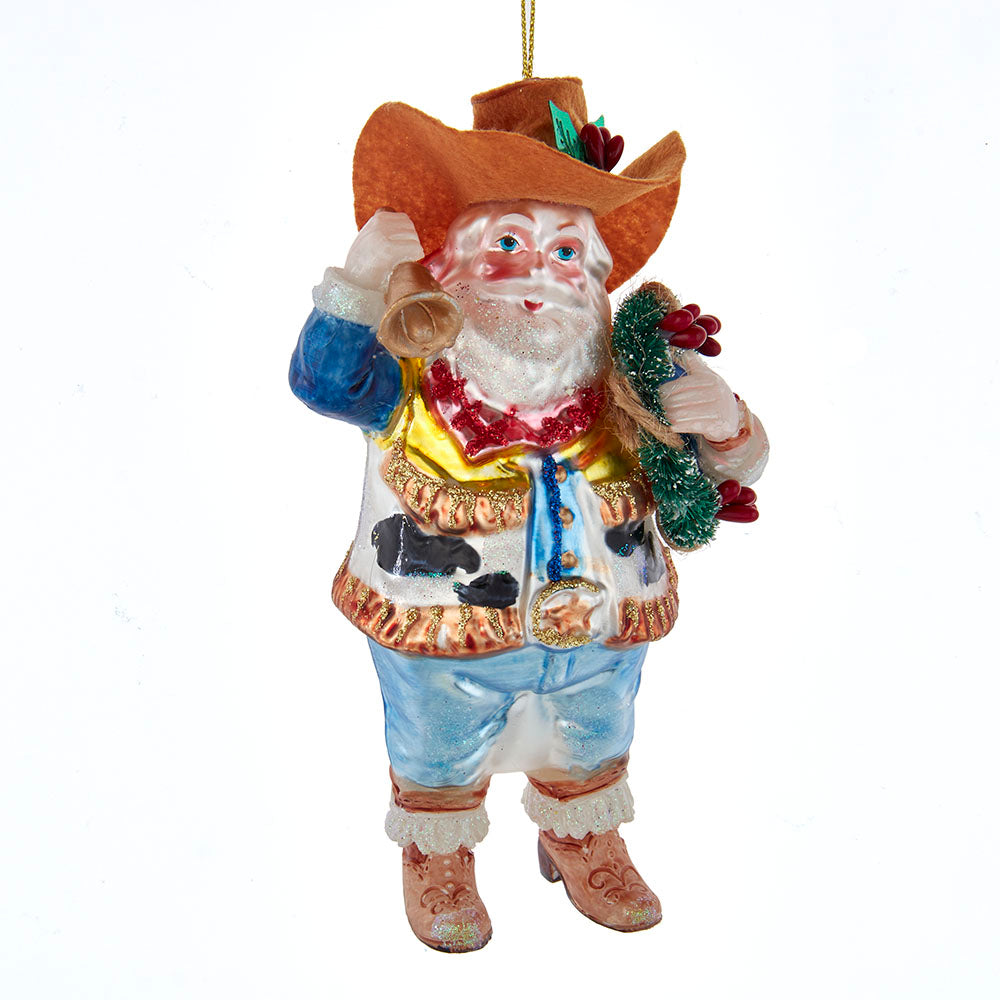 Christmas Cheer All Year Cowboy Santa Ornament by Kurt Adler