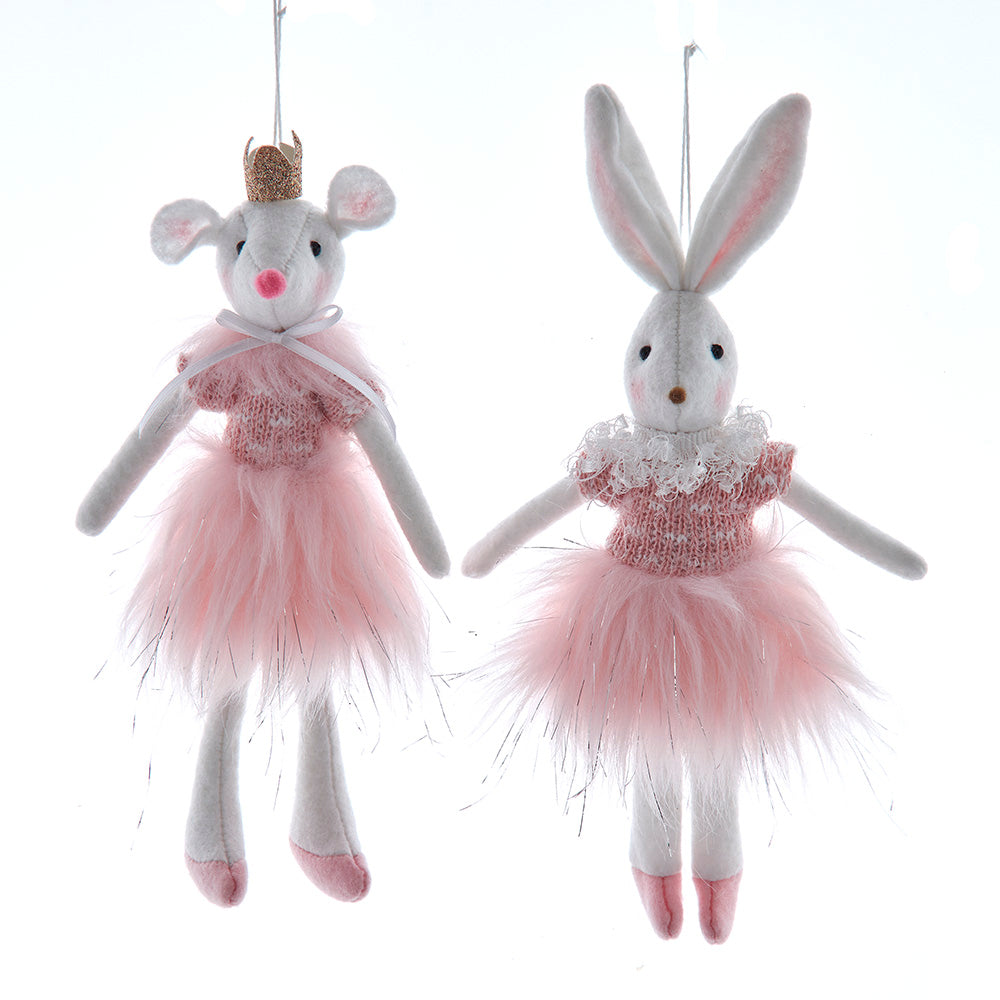 Plush Ballerina Ornaments, Asstd.