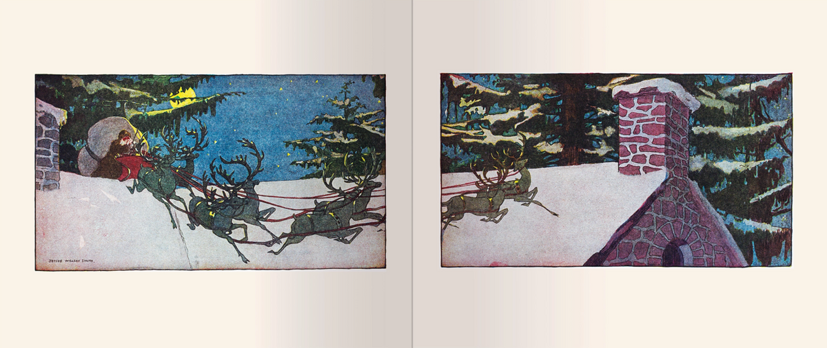 The Canton Christmas Shop Twas the night before christmas 1912 edition poem and book with pictures by jessie Wilcox smith